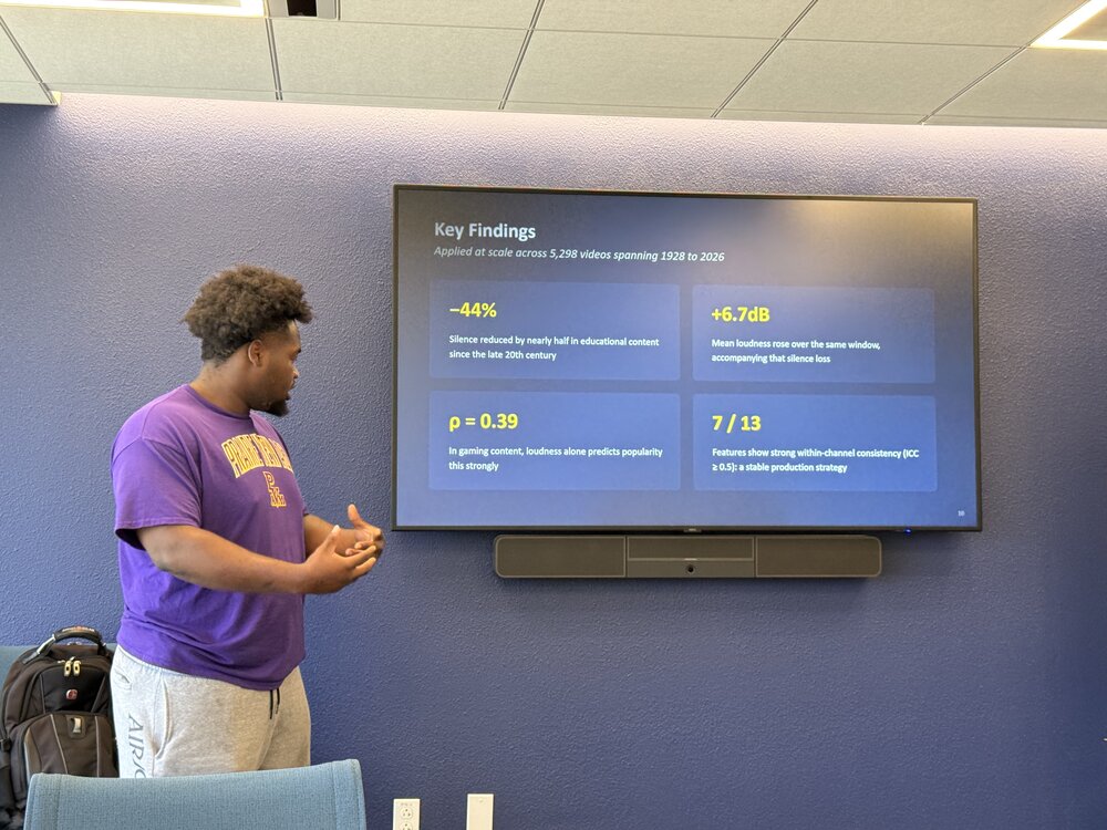 A Pathways student sharing findings from a summer research project